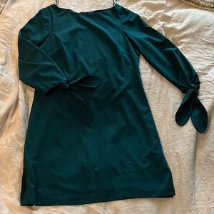 Dark Green Vince Camuto Sheath Dress with Sleeve Tie Detail
